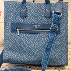 Michael Kors Blue Geometric Tote